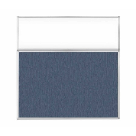 Versare Hush Panel Configurable Cubicle Partition 6' x 6' W/ Window Ocean Fabric Clear Window 1852343-2